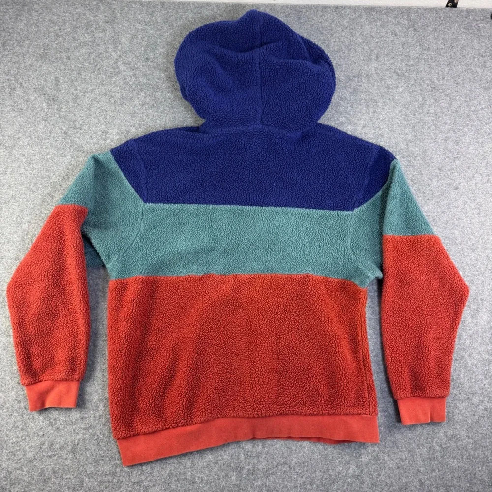 Jordan Mens Sherpa Fleece Colorblock Hoodie Blue Orange Teal Jumpman Large